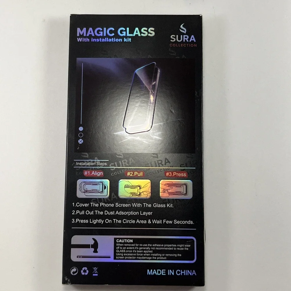 iPhone 16 HD Glass Screen Protector & Installation Kit Lot Of 6 Magic Glass Sura